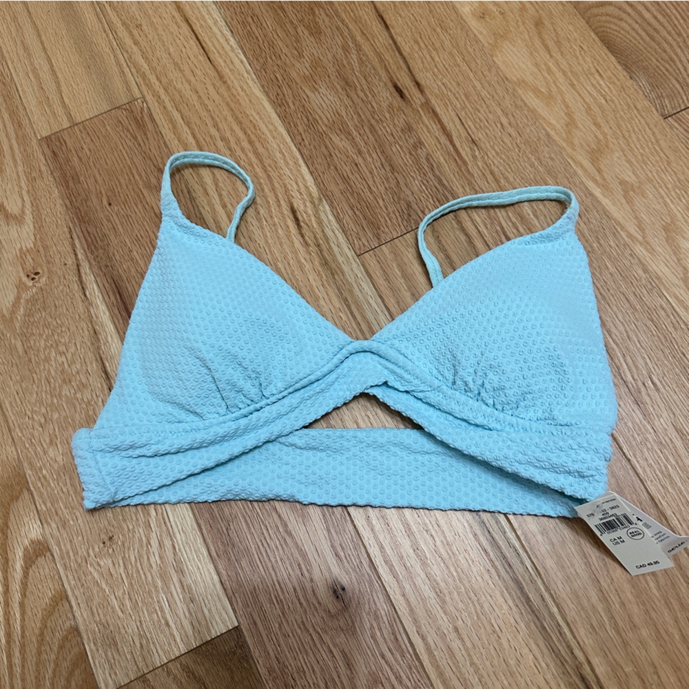 Aerie triangle bikini top - tidal blue - size med